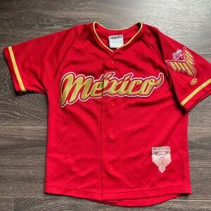 Red & Gold Diablos Rojos de México Baseball Jersey - Boys’ Size S